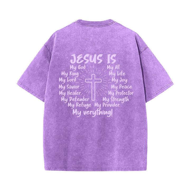 Christianartworkshop T-shirt oversize lavata con stampa sul retro "Gesù è la croce". - image 22