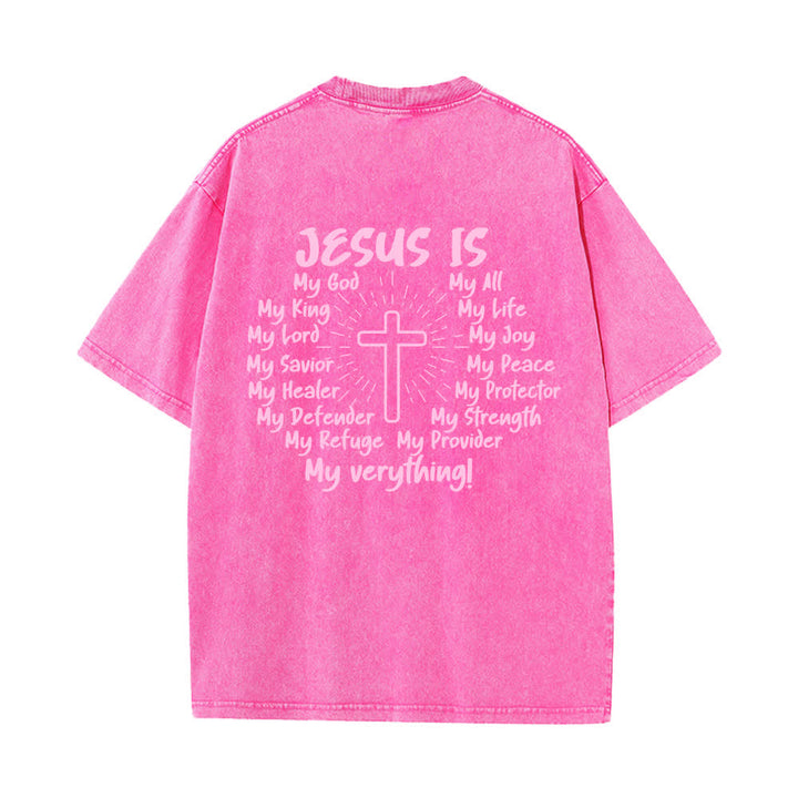 Christianartworkshop T-shirt oversize lavata con stampa sul retro "Gesù è la croce". - image 25