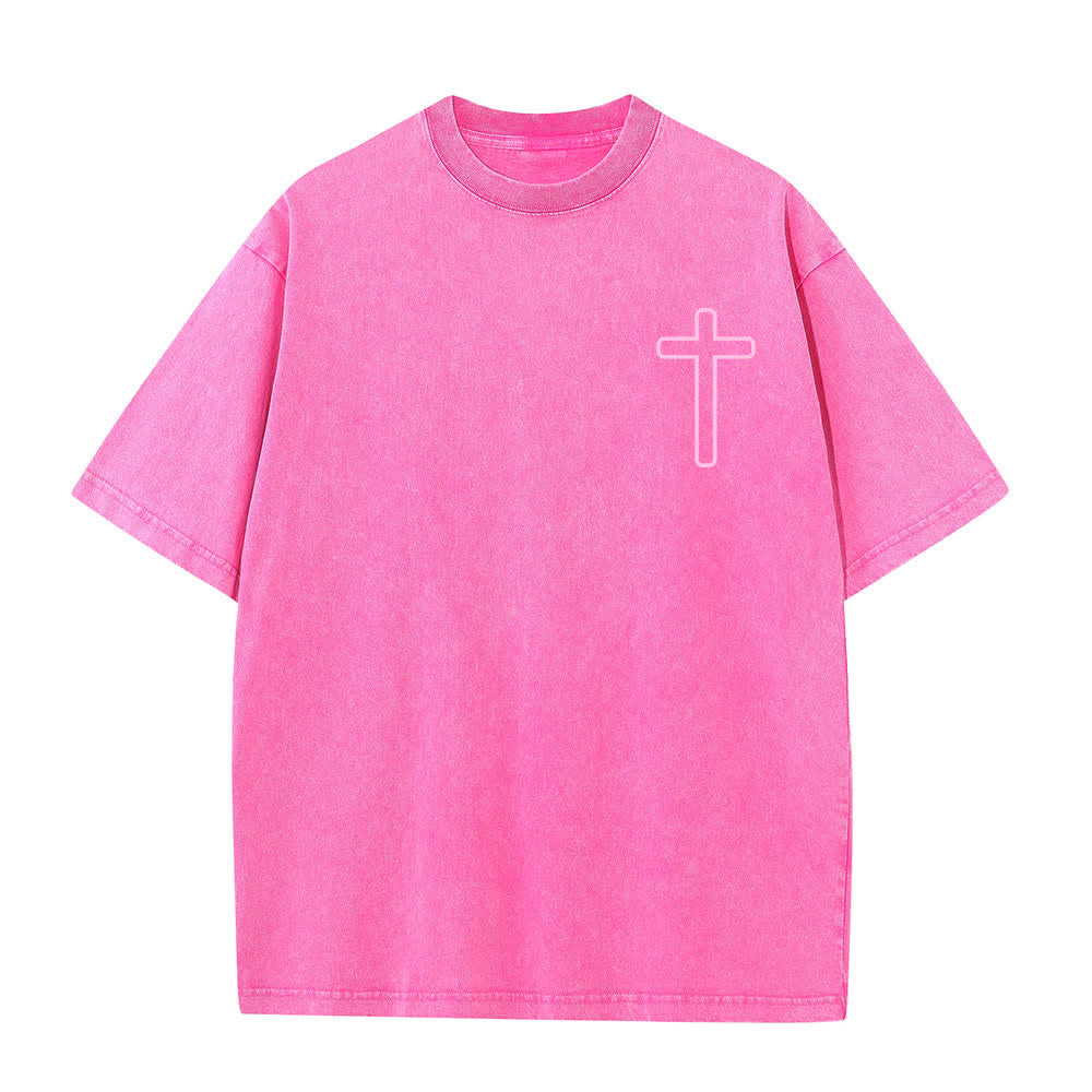 Christianartworkshop T-shirt oversize lavata con stampa sul retro "Gesù è la croce". - image 26