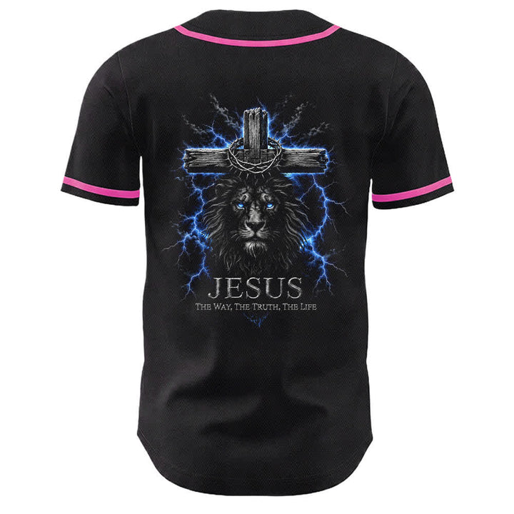 Christianartworkshop: maglia da baseball nera con Gesù Leone e fulmine - image 13