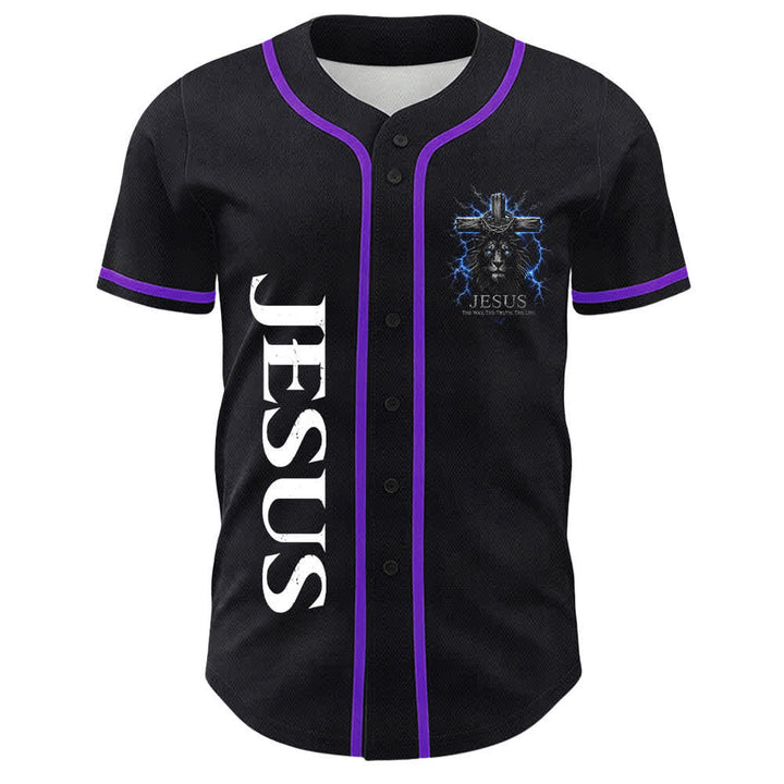 Christianartworkshop: maglia da baseball nera con Gesù Leone e fulmine - image 23