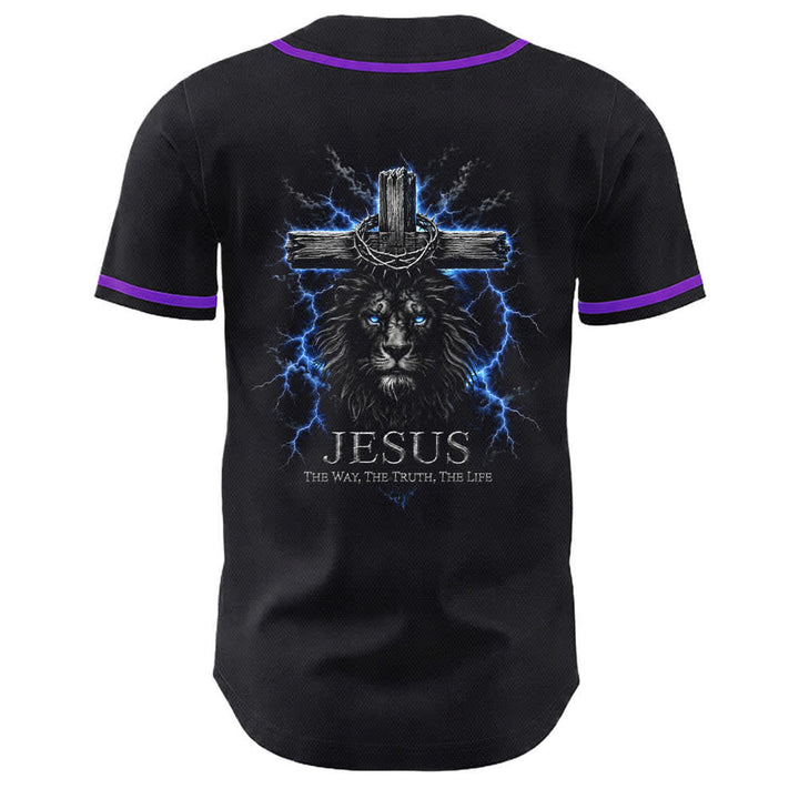 Christianartworkshop: maglia da baseball nera con Gesù Leone e fulmine - image 22