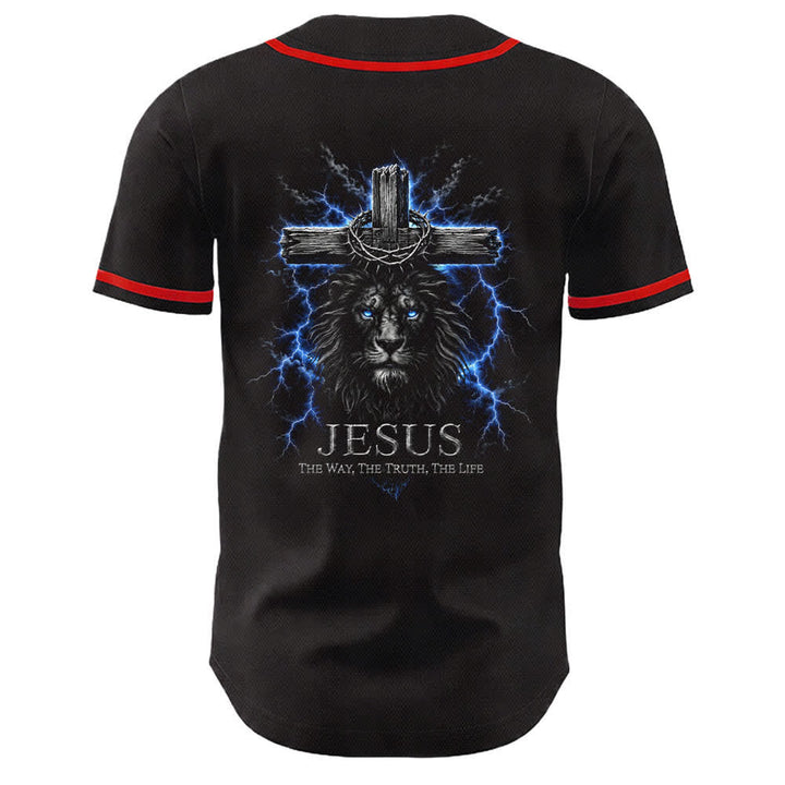 Christianartworkshop: maglia da baseball nera con Gesù Leone e fulmine - image 10