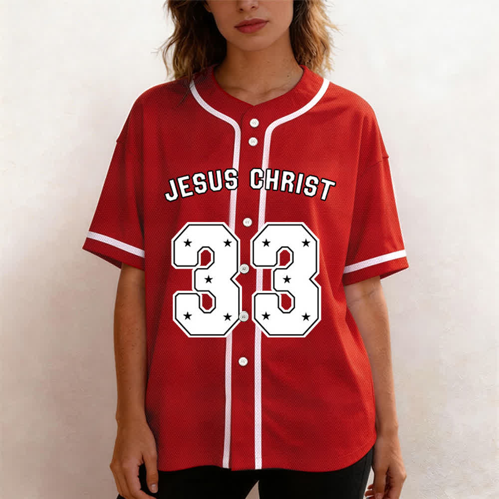 Christianartworkshop Gesù Cristo 33 Maglia da baseball azzurra - image 45