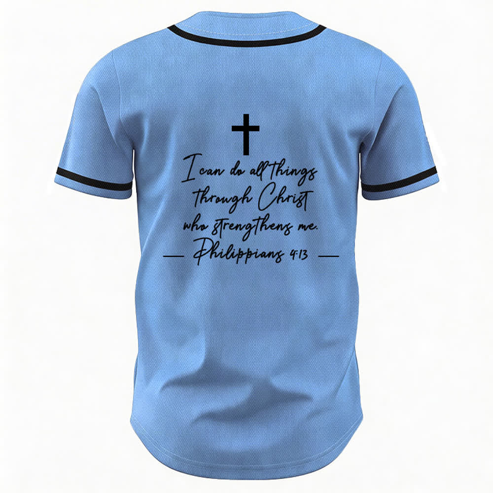 Christianartworkshop Gesù Cristo 33 Maglia da baseball azzurra - image 2