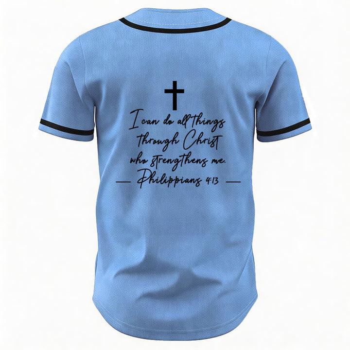 Christianartworkshop Gesù Cristo 33 Maglia da baseball azzurra - image 2