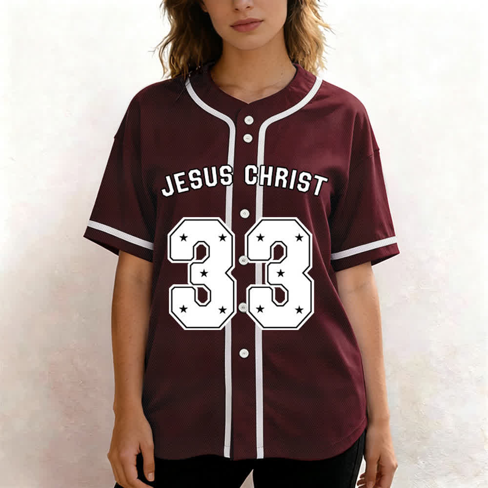 Christianartworkshop Gesù Cristo 33 Maglia da baseball azzurra - image 31