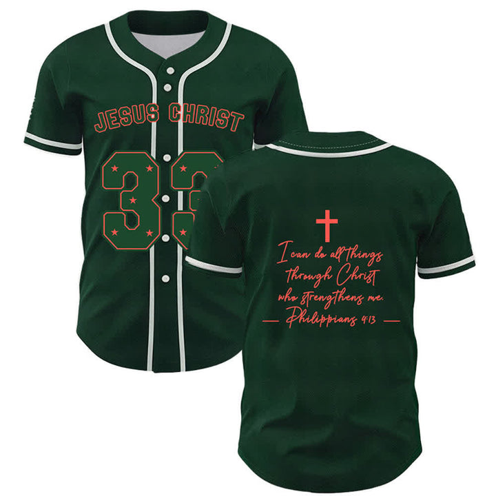 Christianartworkshop Gesù Cristo 33 Maglia da baseball azzurra - Verde - 5XL - image 35