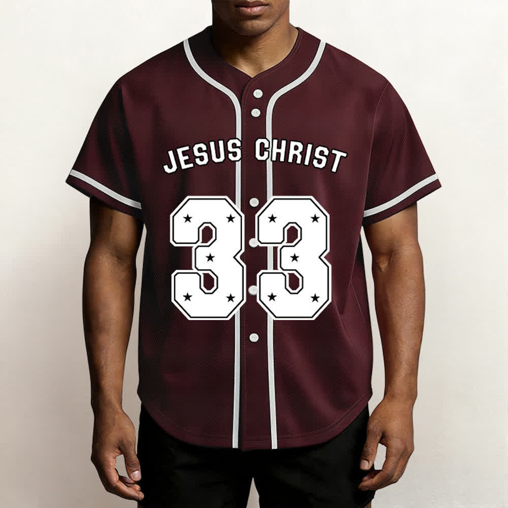 Christianartworkshop Gesù Cristo 33 Maglia da baseball azzurra - image 33