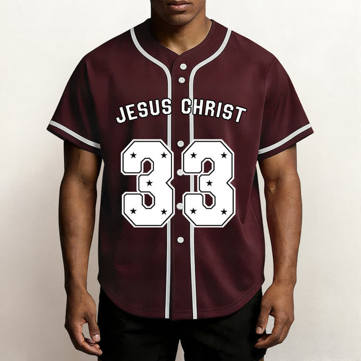 Christianartworkshop Gesù Cristo 33 Maglia da baseball azzurra - image 33
