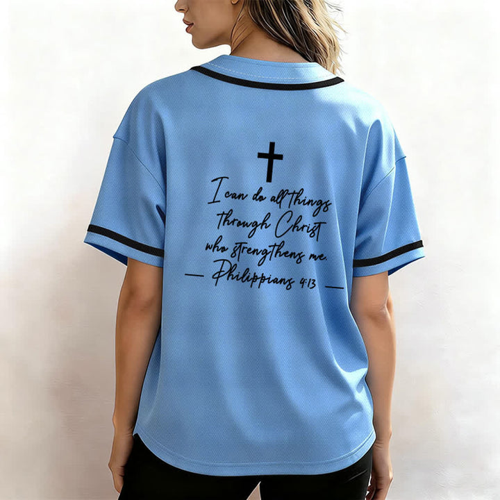Christianartworkshop Gesù Cristo 33 Maglia da baseball azzurra - image 4