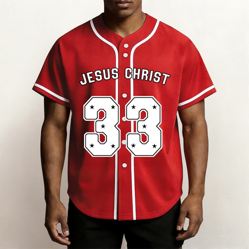 Christianartworkshop Gesù Cristo 33 Maglia da baseball azzurra - image 47