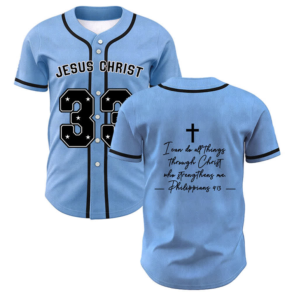 Christianartworkshop Gesù Cristo 33 Maglia da baseball azzurra - Blu celeste - 5XL - image 0