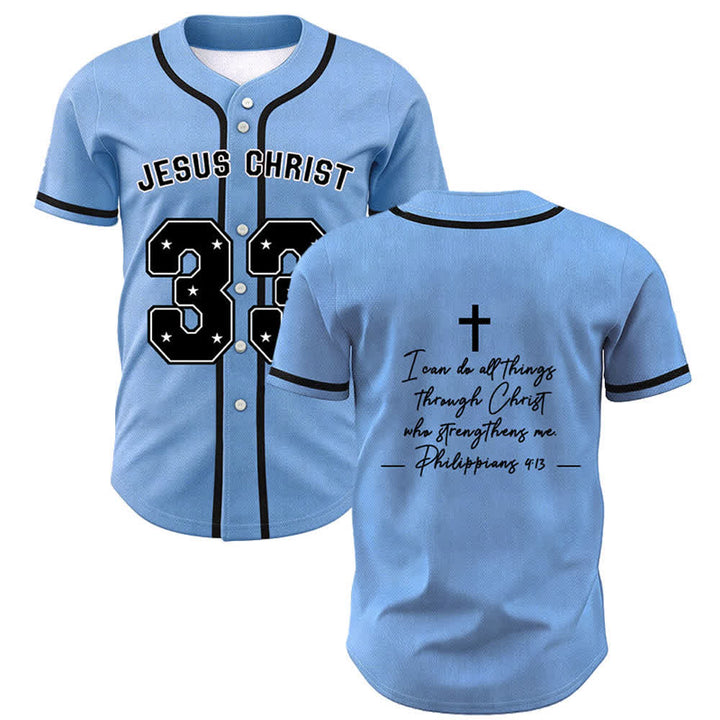 Christianartworkshop Gesù Cristo 33 Maglia da baseball azzurra - Blu celeste - 5XL - image 0