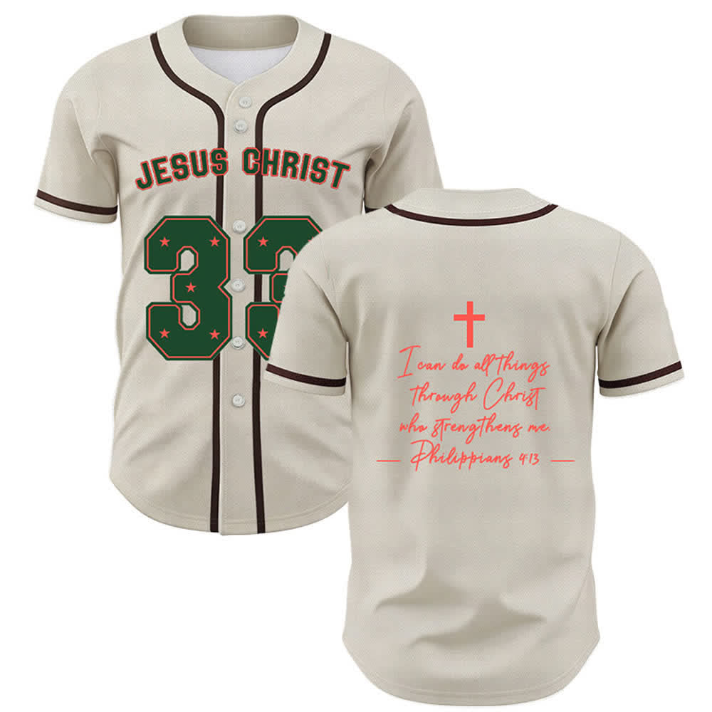 Christianartworkshop Gesù Cristo 33 Maglia da baseball azzurra - Beige - 5XL - image 21