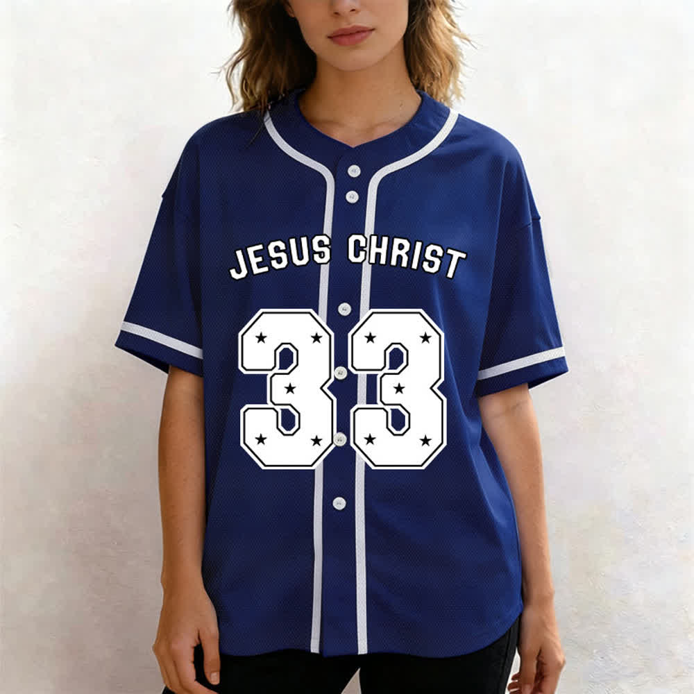 Christianartworkshop Gesù Cristo 33 Maglia da baseball azzurra - image 52