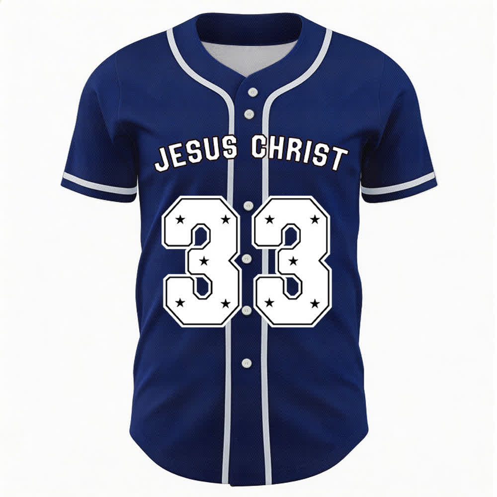 Christianartworkshop Gesù Cristo 33 Maglia da baseball azzurra - image 50