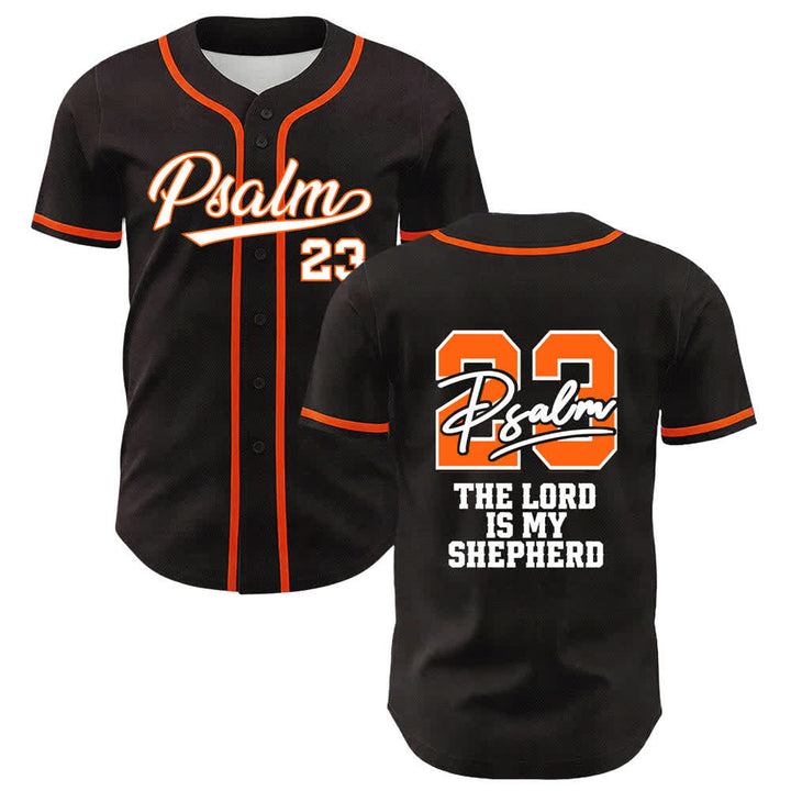 Christianartworkshop Salmo 23 Maglia da baseball nera e oro con scritta - Arancia - 5XL - image 15