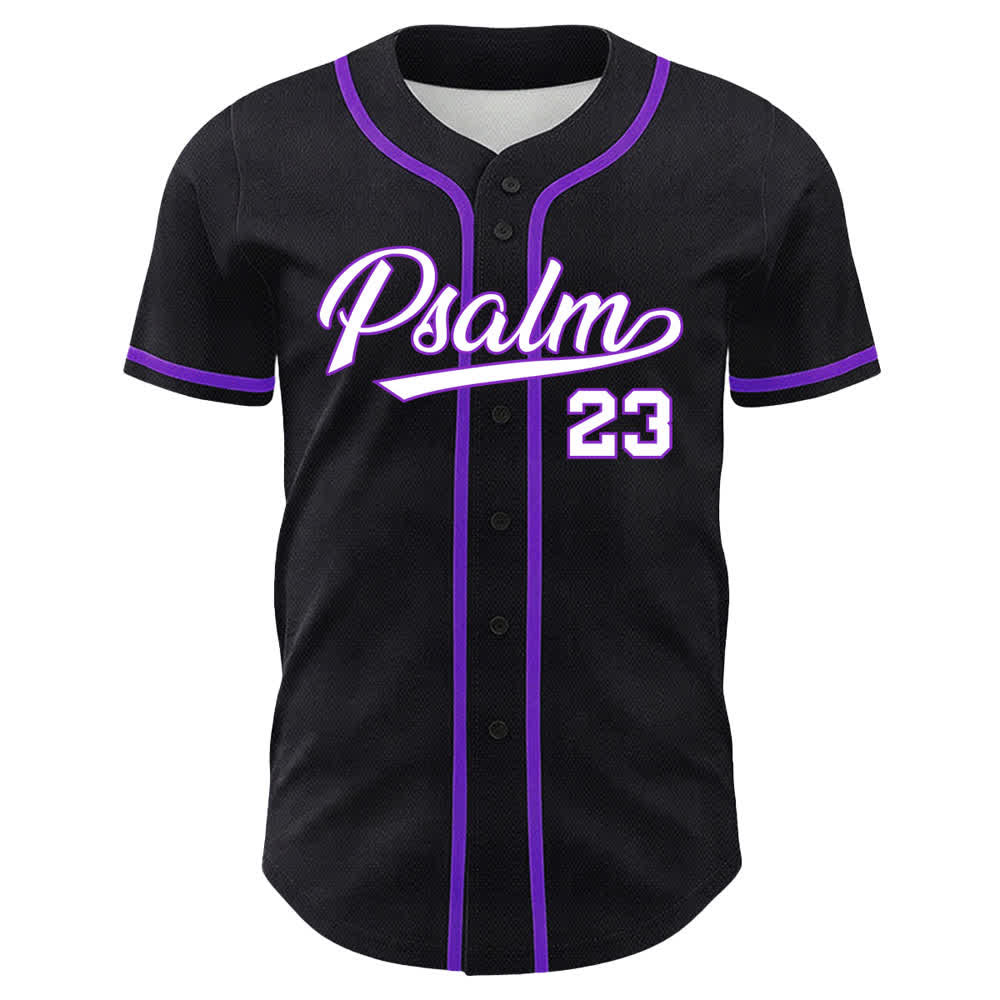 Christianartworkshop Salmo 23 Maglia da baseball nera e oro con scritta - image 20