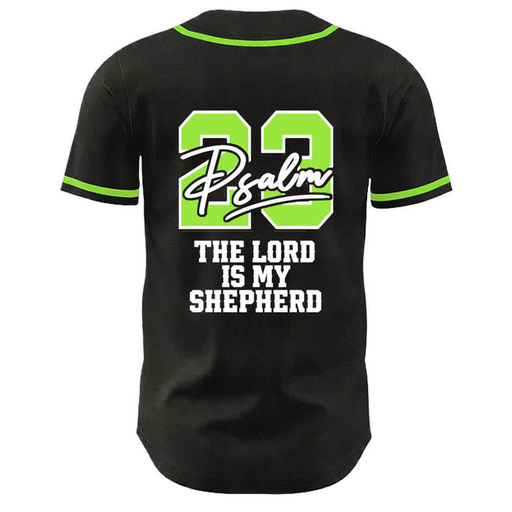 Christianartworkshop Salmo 23 Maglia da baseball nera e oro con scritta - image 13