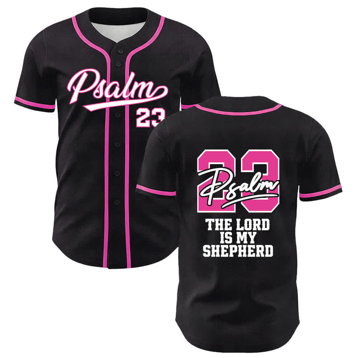 Christianartworkshop Salmo 23 Maglia da baseball nera e oro con scritta - Rosa - 5XL - image 3