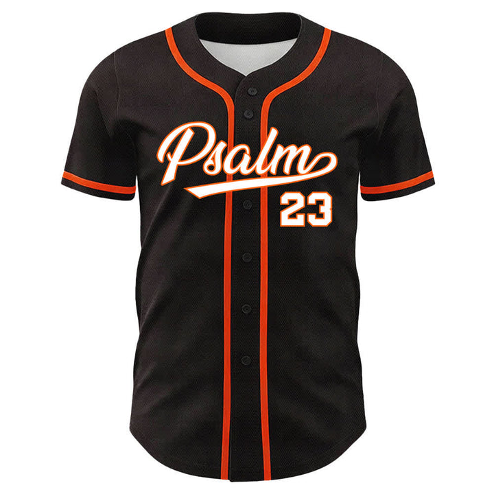 Christianartworkshop Salmo 23 Maglia da baseball nera e oro con scritta - image 17