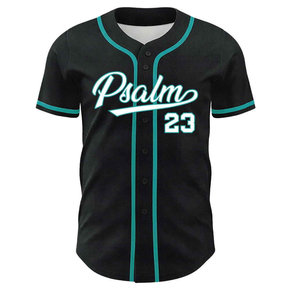 Christianartworkshop Salmo 23 Maglia da baseball nera e oro con scritta - image 8