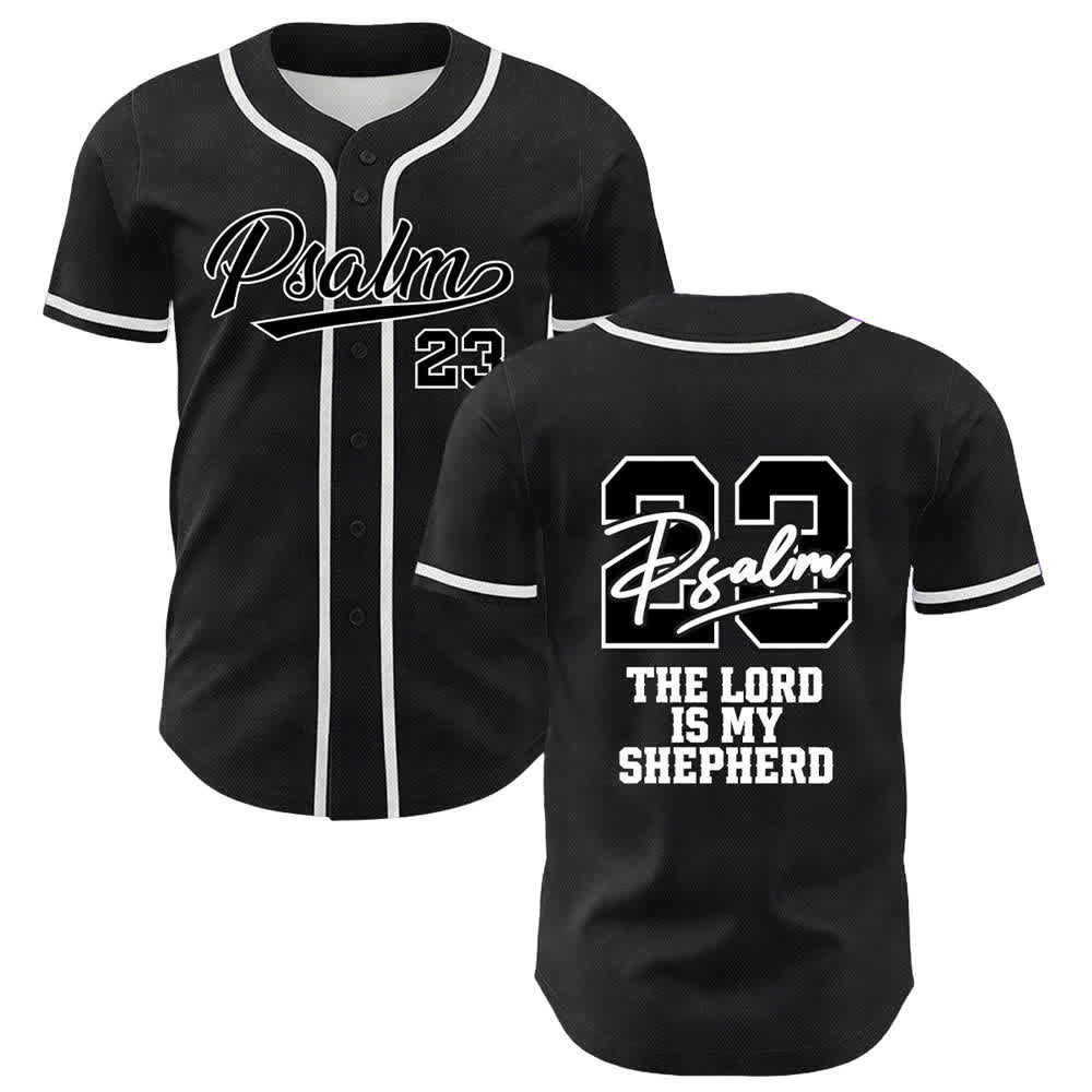 Christianartworkshop Salmo 23 Maglia da baseball nera e oro con scritta - Bianco - 5XL - image 24