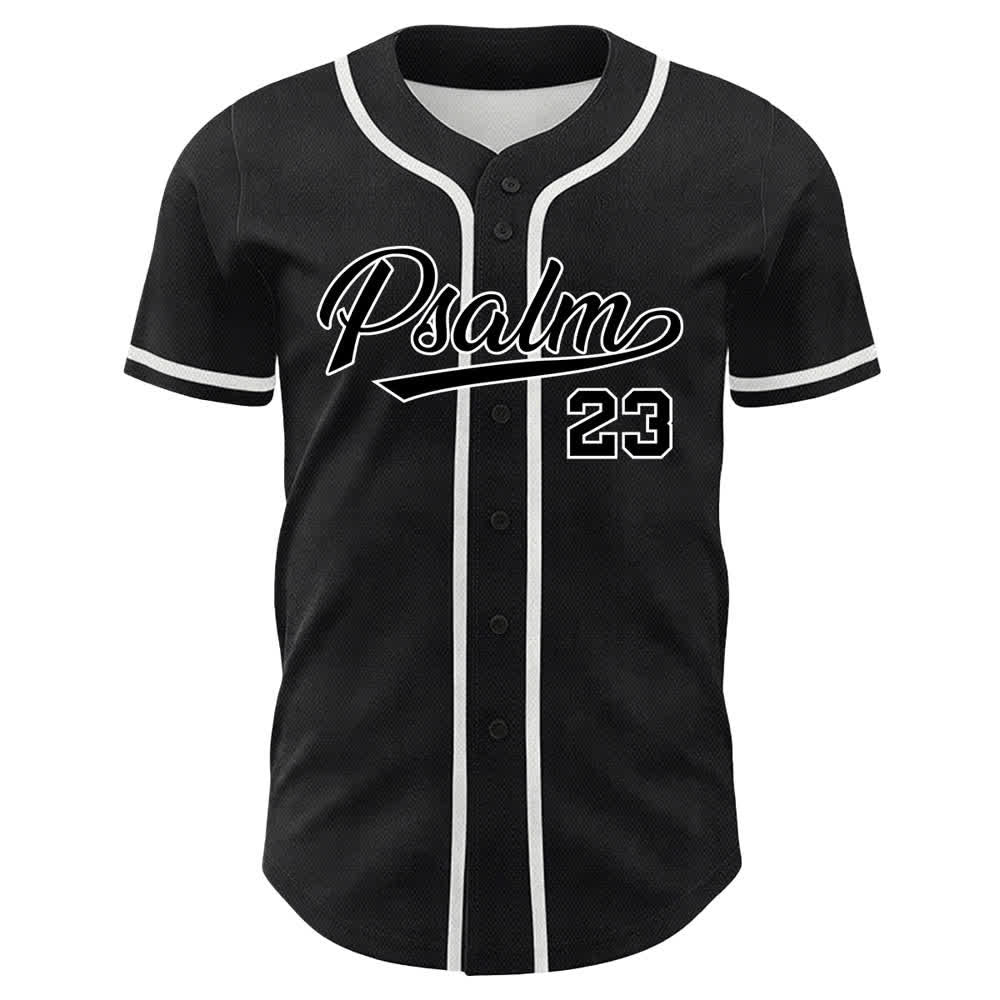 Christianartworkshop Salmo 23 Maglia da baseball nera e oro con scritta - image 26