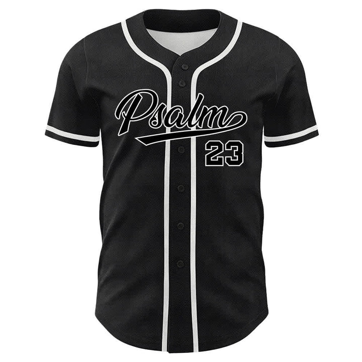 Christianartworkshop Salmo 23 Maglia da baseball nera e oro con scritta - image 26
