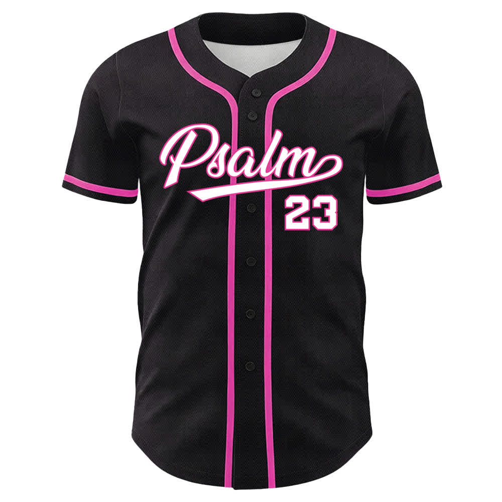 Christianartworkshop Salmo 23 Maglia da baseball nera e oro con scritta - image 5