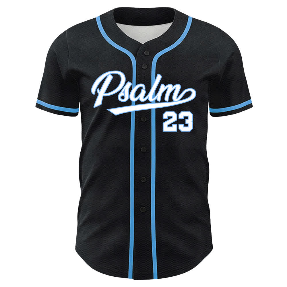 Christianartworkshop Salmo 23 Maglia da baseball nera e oro con scritta - image 11