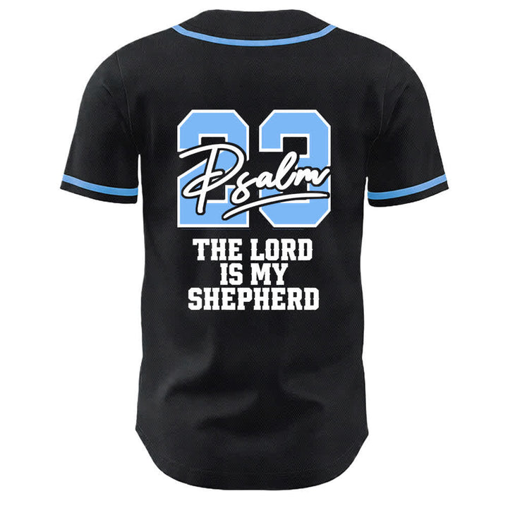 Christianartworkshop Salmo 23 Maglia da baseball nera e oro con scritta - image 10
