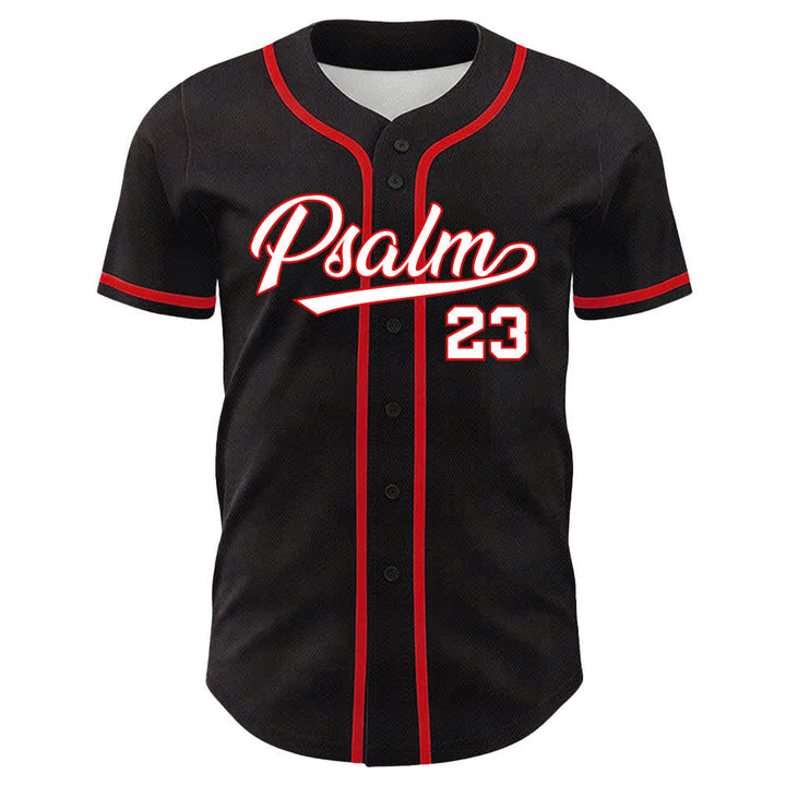 Christianartworkshop Salmo 23 Maglia da baseball nera e oro con scritta - image 23