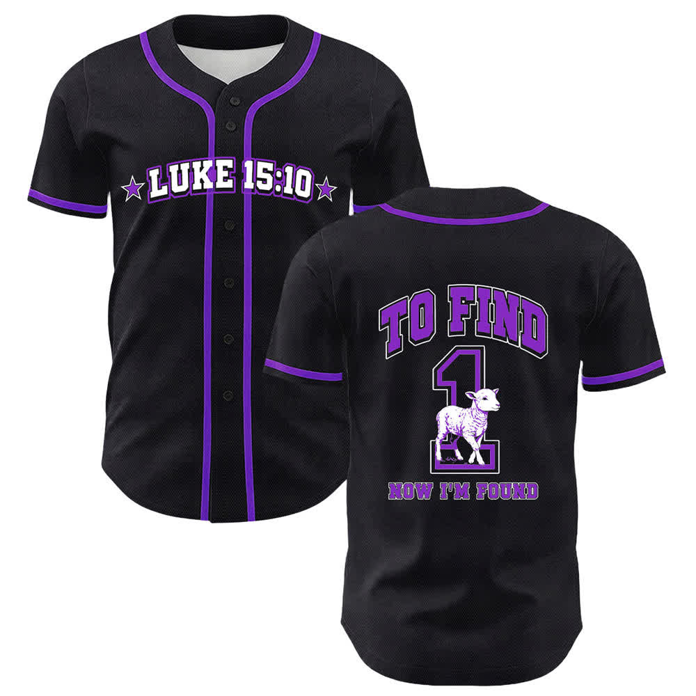 Christianartworkshop Luca 15:10 Maglia da baseball con pecora trovata - Viola - 5XL - image 15