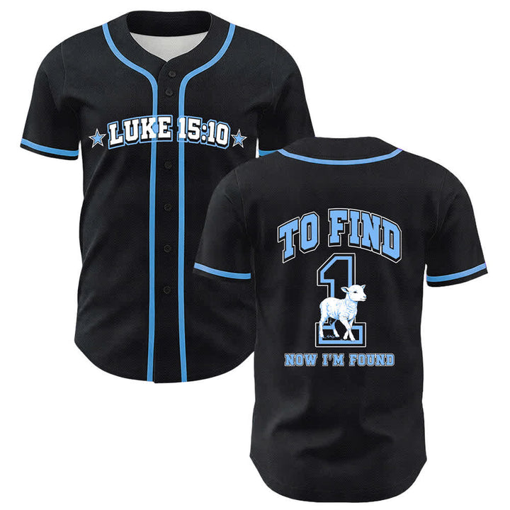 Christianartworkshop Luca 15:10 Maglia da baseball con pecora trovata - Blu celeste - 5XL - image 0