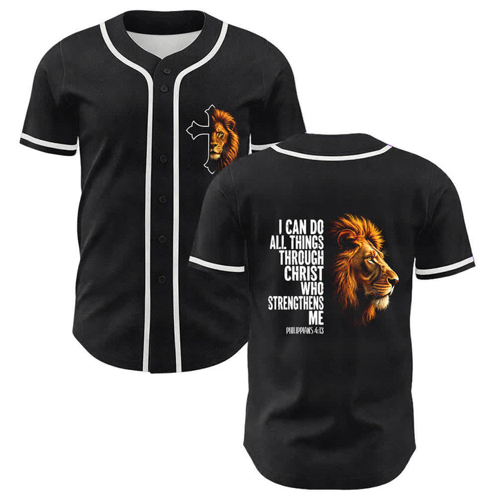 Christianartworkshop Leone di Forza Filippesi 4:13 Maglia da baseball nera e oro - Bianco - 5XL - image 24