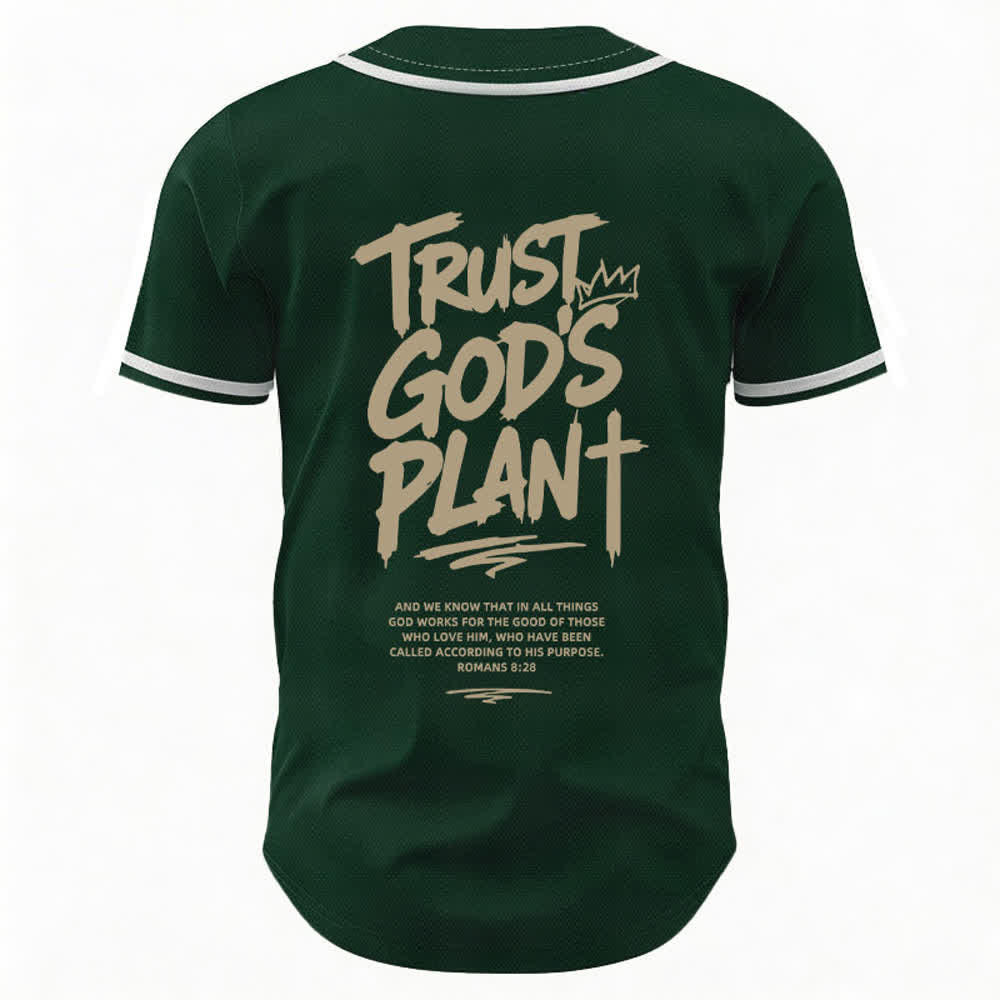Christianartworkshop Affidati al piano di Dio Maglia da baseball con bottoni - image 15