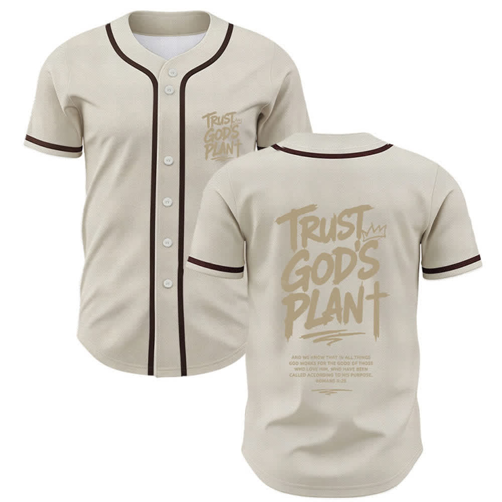 Christianartworkshop Affidati al piano di Dio Maglia da baseball con bottoni - Beige - 5XL - image 21