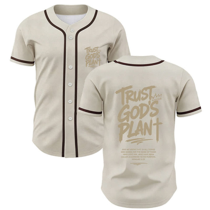 Christianartworkshop Affidati al piano di Dio Maglia da baseball con bottoni - Beige - 5XL - image 21
