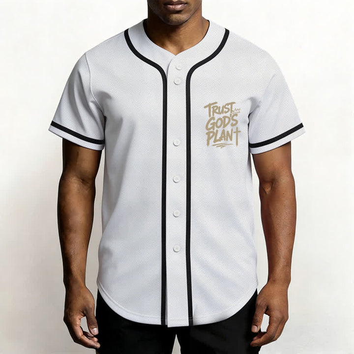 Christianartworkshop Affidati al piano di Dio Maglia da baseball con bottoni - image 34