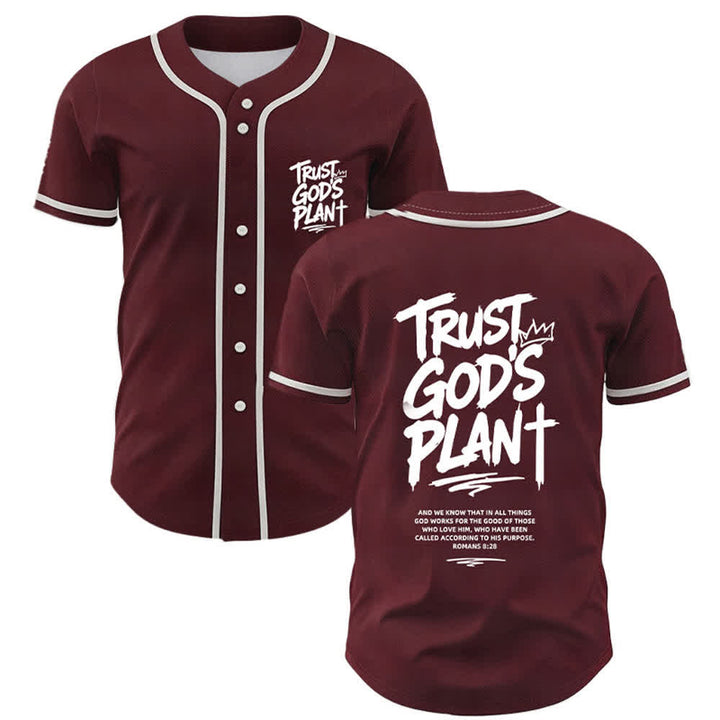 Christianartworkshop Affidati al piano di Dio Maglia da baseball con bottoni - Vino - 5XL - image 7