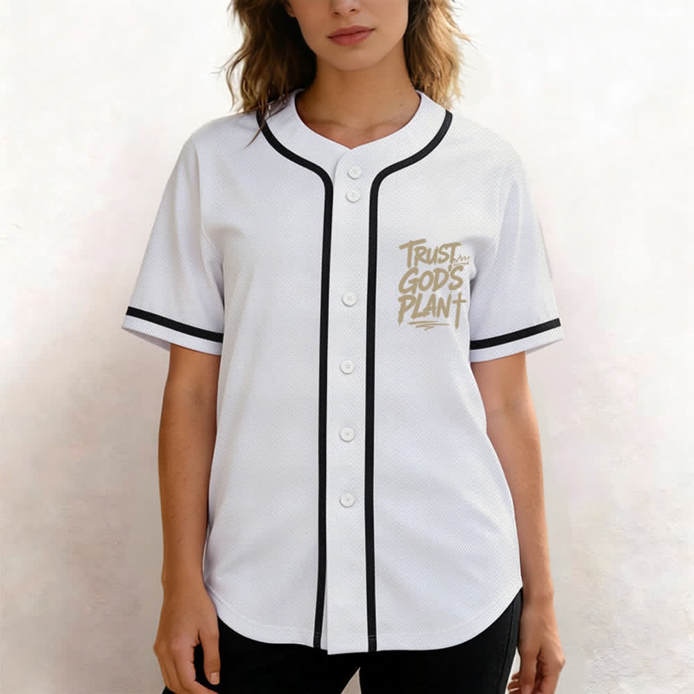 Christianartworkshop Affidati al piano di Dio Maglia da baseball con bottoni - image 32