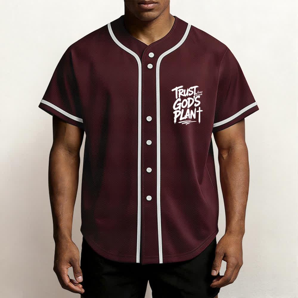 Christianartworkshop Affidati al piano di Dio Maglia da baseball con bottoni - image 13