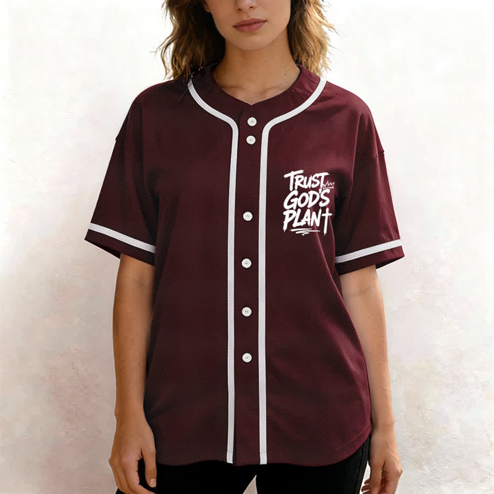 Christianartworkshop Affidati al piano di Dio Maglia da baseball con bottoni - image 11