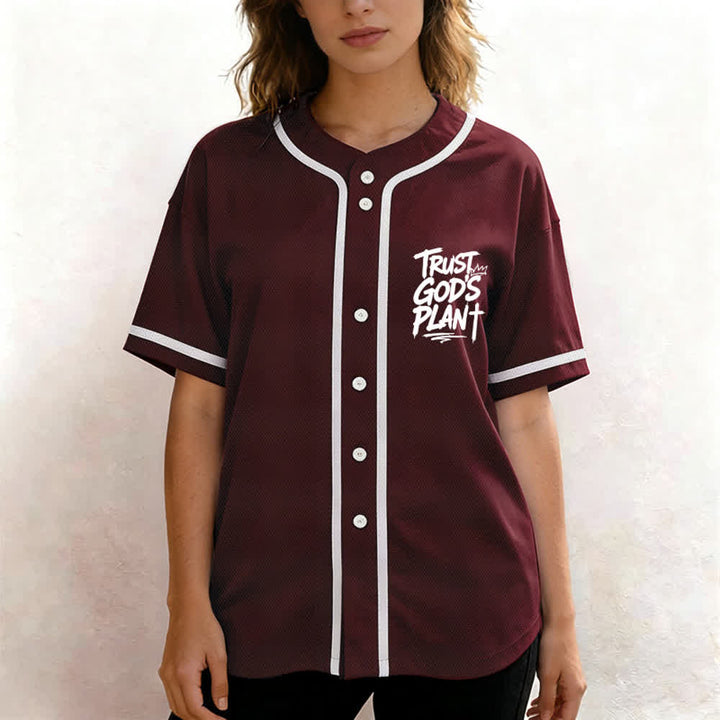 Christianartworkshop Affidati al piano di Dio Maglia da baseball con bottoni - image 11