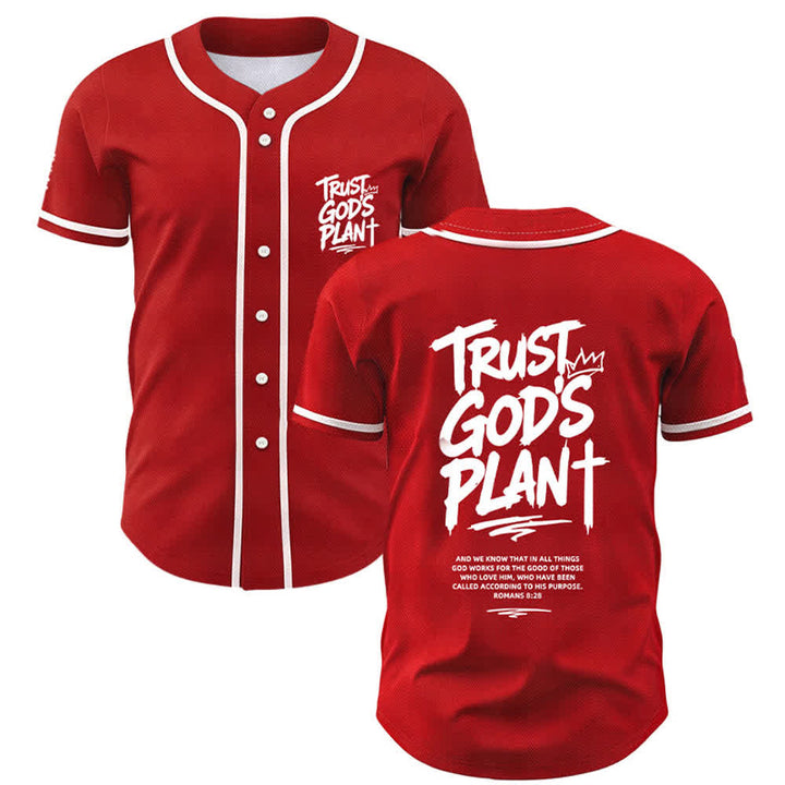 Christianartworkshop Affidati al piano di Dio Maglia da baseball con bottoni - Rosso - 5XL - image 42