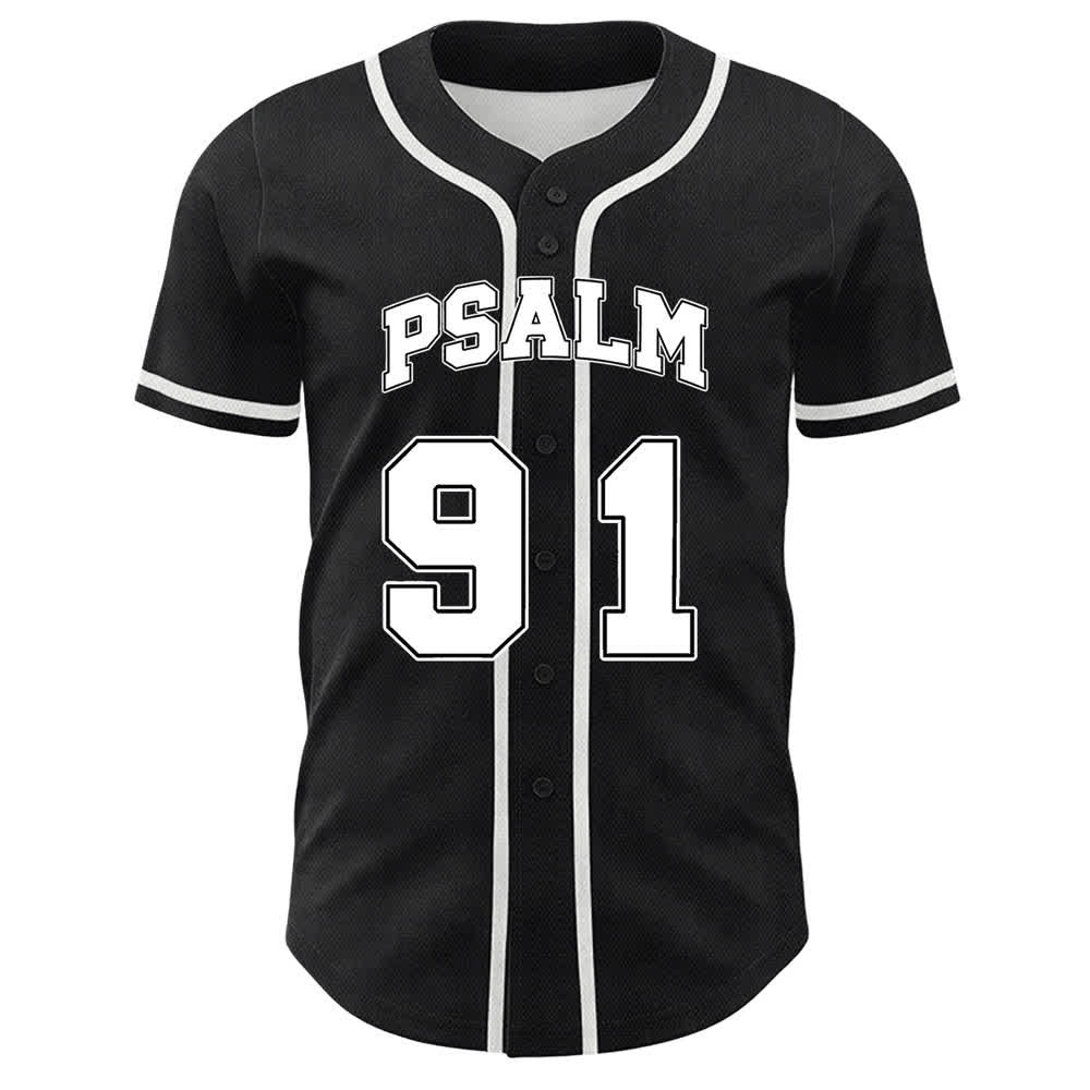 Christianartworkshop Salmo 91 Senza paura sotto Dio Maglia da baseball - image 2