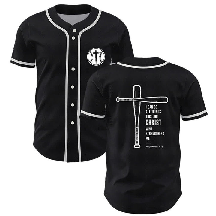 Christianartworkshop Maglia da baseball "Posso fare ogni cosa in Cristo" - Nero - 5XL - image 0
