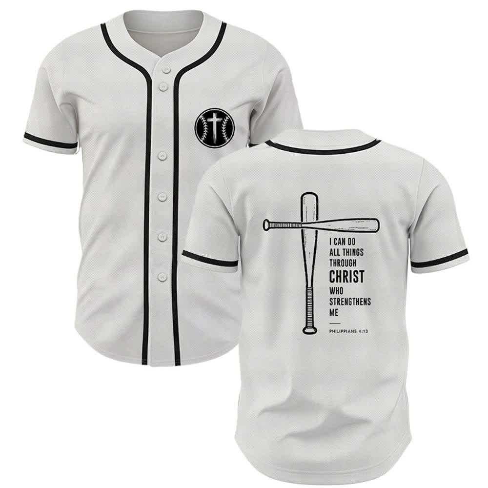 Christianartworkshop Maglia da baseball "Posso fare ogni cosa in Cristo" - Bianco - 5XL - image 7